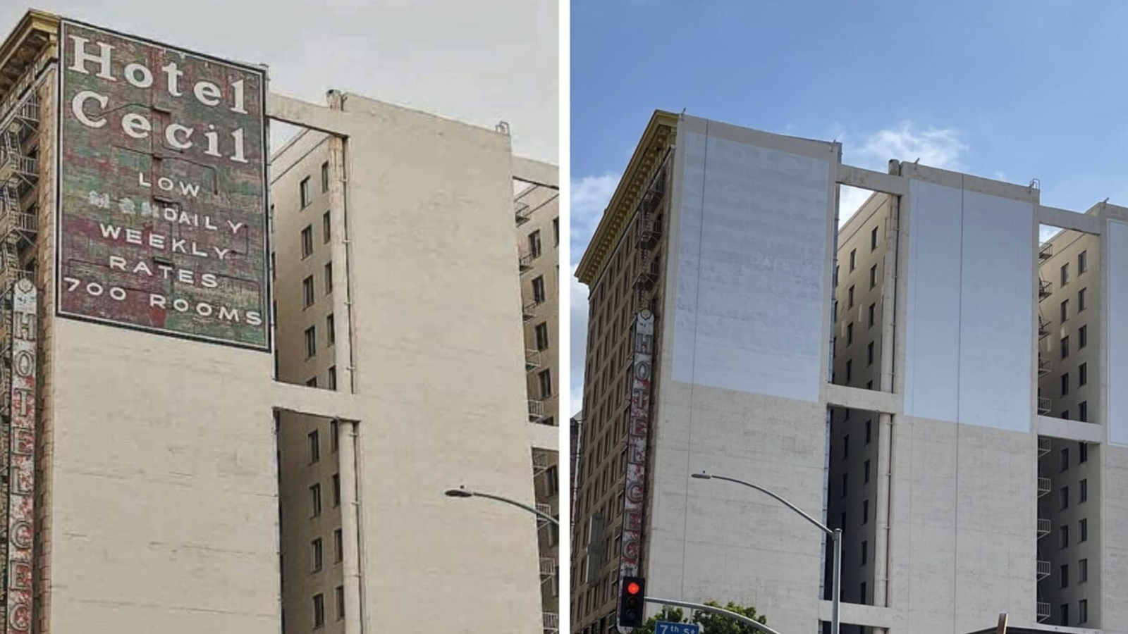 Antes y después del blanqueo de la señal.